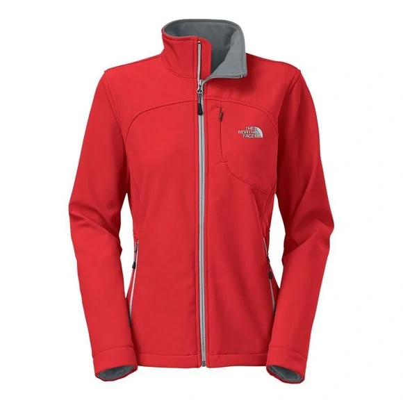 The North Face Soft Shell Coral Pink Apex Bionic Fleece Lined Jacket Size L - Picture 1 of 9